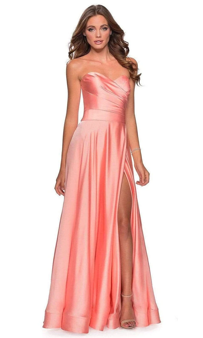 La Femme - Sweetheart Ruched Bodice A-Line Dress 28608SC Formal Gowns 5 La Femme - Sweetheart Ruched Bodice A-Line Dress 28608SC Formal Gowns