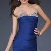Cocktail Dresses La Femme - Sweetheart Sheath Short Hem Dress 16937SC - 1 Pc Royal Blue In Size 8 Available