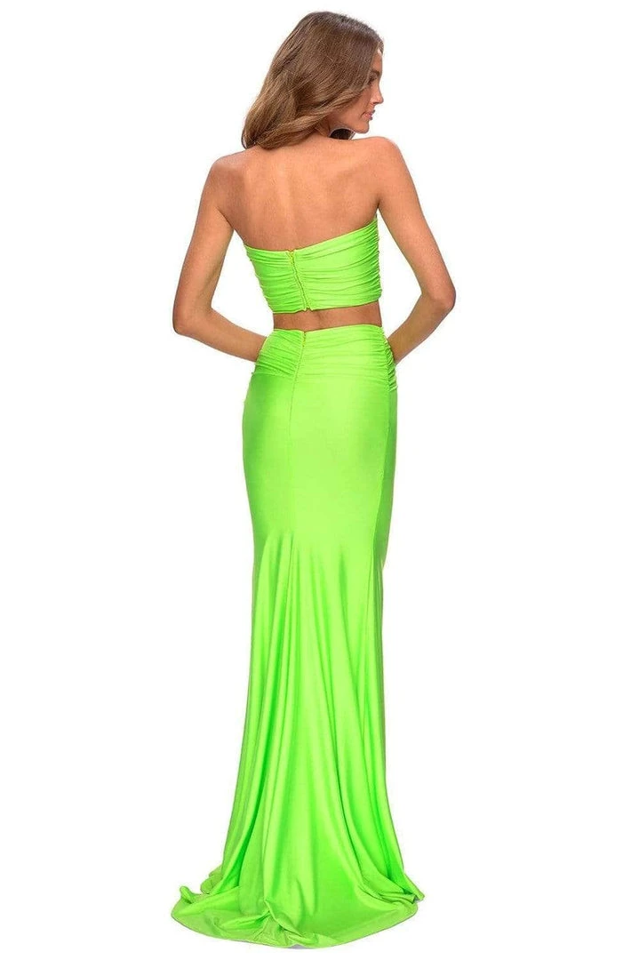 La Femme - Two Piece Neon Jersey Sheath Dress 28972SC - 1 Pc Neon Green In Size 00 Available 4 La Femme - Two Piece Neon Jersey Sheath Dress 28972SC - 1 Pc Neon Green In Size 00 Available