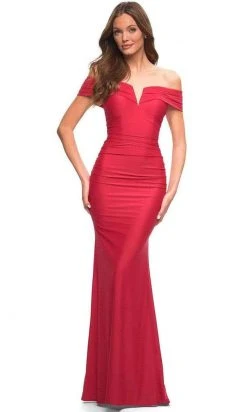 La Femme - V-Neck Mermaid Prom Gown 30582SC - 1 Pc Black In Size 10 Available