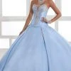 LA Glitter - 24029 Bejeweled Plunging Corset Bodice Ballgown