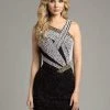 Lara Dresses - 33010 Sleeveless Asymmetrical Sparkling Short Dress