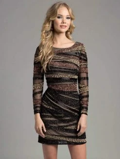 Lara Dresses - 33011 Sleeveless Scoop Neck Multi-Colored Dress Cocktail Dresses