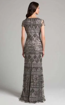 Lara Dresses - 33037 Geometric Short Sleeves Sheath Long Dress Formal Gowns 5 Lara Dresses - 33037 Geometric Short Sleeves Sheath Long Dress Formal Gowns
