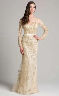 Lara Dresses - 33198 Jewel Long Sleeves Sheath Long Dress