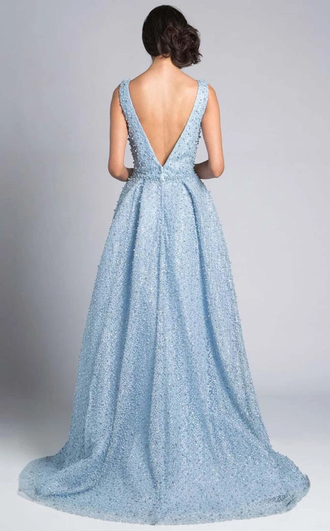 Lara Dresses - 33202 Ornamented Plunging V-Neck Gown Formal Gowns 4 Lara Dresses - 33202 Ornamented Plunging V-Neck Gown Formal Gowns