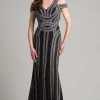 Formal Gowns Lara Dresses - 33204 Cold Shoulder V Neck Sheath Long Dress 2 Formal Gowns Lara Dresses - 33204 Cold Shoulder V Neck Sheath Long Dress