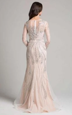Lara Dresses - 33205 Sequined Long Sleeves Long Gown
