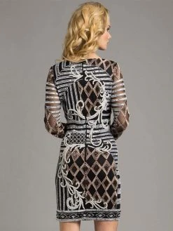 Cocktail Dresses Lara Dresses - 33264 Sassy Beaded Long Sleeve Cocktail Dress 5 Cocktail Dresses Lara Dresses - 33264 Sassy Beaded Long Sleeve Cocktail Dress