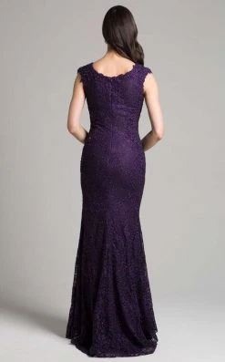 Lara Dresses - 33286 Beaded Lace V-neck Dress 5 Lara Dresses - 33286 Beaded Lace V-neck Dress