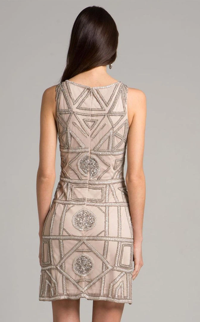 Lara Dresses - 33405 Bejeweled V-neck Sheath Dress Cocktail Dresses 4 Lara Dresses - 33405 Bejeweled V-neck Sheath Dress Cocktail Dresses