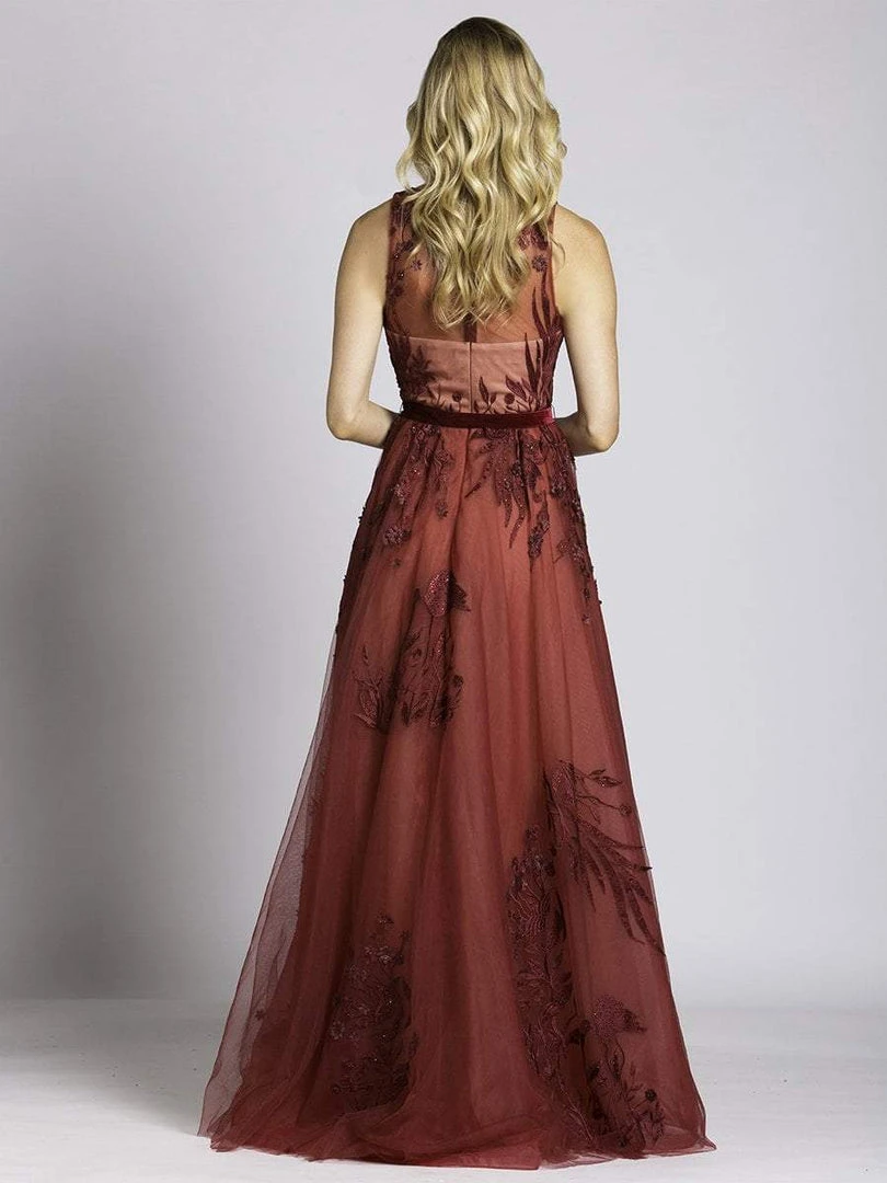 Lara Dresses - 33527 Lace Illusion Jewel A-line Dress 4 Lara Dresses - 33527 Lace Illusion Jewel A-line Dress