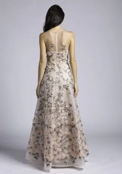 Lara Dresses - 33629 Lovely Floral Embellished A-line Gown