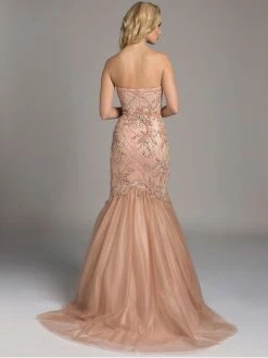 Formal Gowns Lara Dresses - 42625 Splendid Strapless Mermaid Gown With Tulle Skirt 5 Formal Gowns Lara Dresses - 42625 Splendid Strapless Mermaid Gown With Tulle Skirt