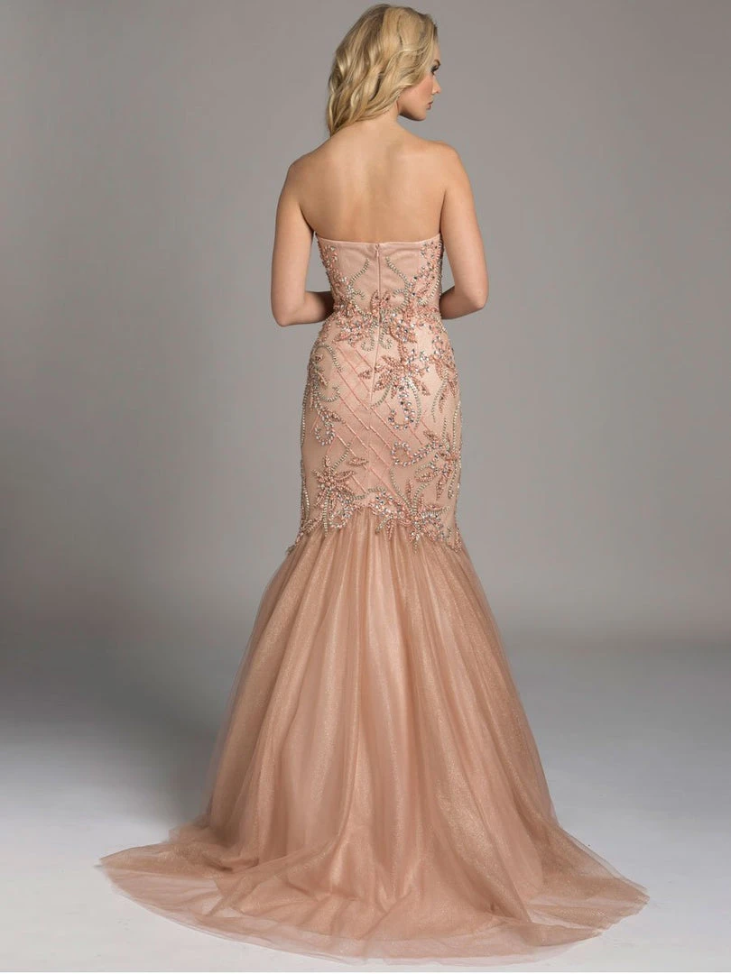 Formal Gowns Lara Dresses - 42625 Splendid Strapless Mermaid Gown With Tulle Skirt 4 Formal Gowns Lara Dresses - 42625 Splendid Strapless Mermaid Gown With Tulle Skirt