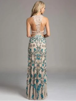 Formal Gowns Lara Dresses - 42637 Foxy Cutout Dress With Colorful Embellishments 5 Formal Gowns Lara Dresses - 42637 Foxy Cutout Dress With Colorful Embellishments