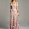 Lara Dresses - Charming Off The Shoulder Long Floral A-line Gown 33211 - 1 Pc Dusty Rose In Size 16 Available Formal Gowns 1 Lara Dresses - Charming Off The Shoulder Long Floral A-line Gown 33211 - 1 Pc Dusty Rose In Size 16 Available Formal Gowns