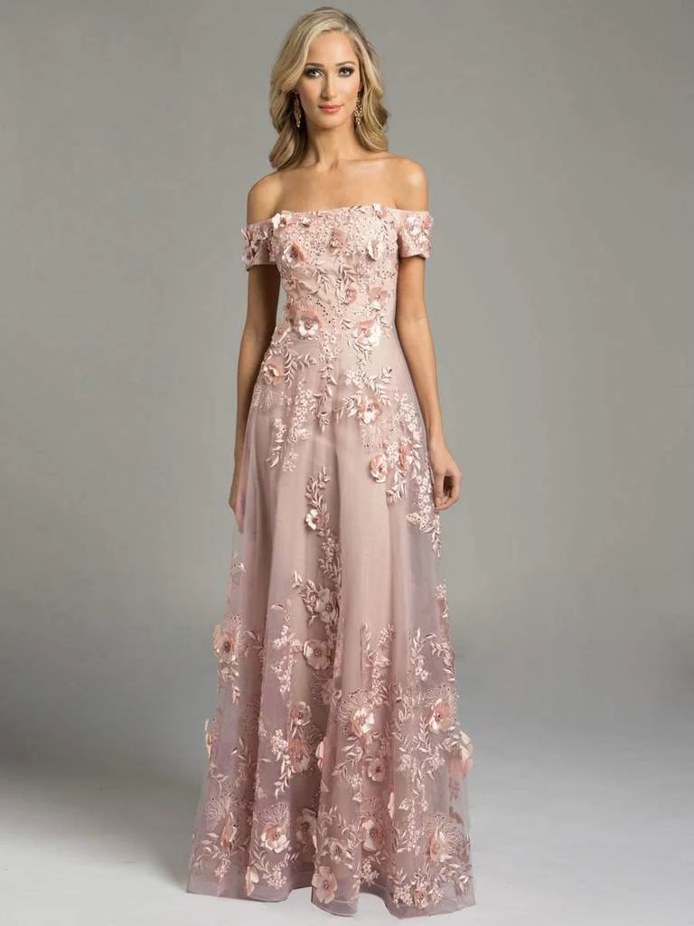 Lara Dresses - Charming Off The Shoulder Long Floral A-line Gown 33211 - 1 Pc Dusty Rose In Size 16 Available Formal Gowns 3 Lara Dresses - Charming Off The Shoulder Long Floral A-line Gown 33211 - 1 Pc Dusty Rose In Size 16 Available Formal Gowns