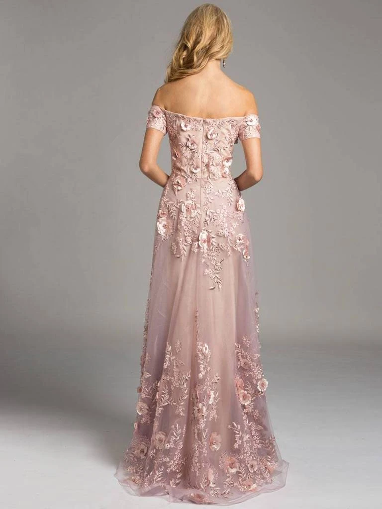 Lara Dresses - Charming Off The Shoulder Long Floral A-line Gown 33211 - 1 Pc Dusty Rose In Size 16 Available Formal Gowns 4 Lara Dresses - Charming Off The Shoulder Long Floral A-line Gown 33211 - 1 Pc Dusty Rose In Size 16 Available Formal Gowns