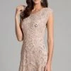 Lara Dresses Embellished Scoop Sheath Evening Dress 33404 - 1 Pc Ivory In Size 10 Available