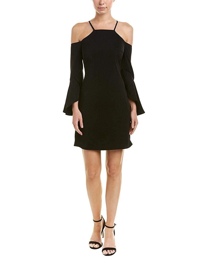 Laundry - 97M15107 Halter Neck Cold Shoulder Crepe Cocktail Dress 4 Laundry - 97M15107 Halter Neck Cold Shoulder Crepe Cocktail Dress