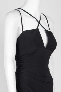 Formal Gowns Laundry - 97R25440 Crisscross Front High Slit Jersey Gown