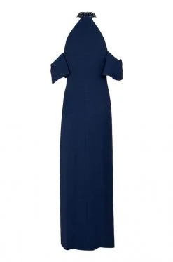 Laundry - 98M15203 Twist Front Halter Draped Shoulder Gown 8 Laundry - 98M15203 Twist Front Halter Draped Shoulder Gown