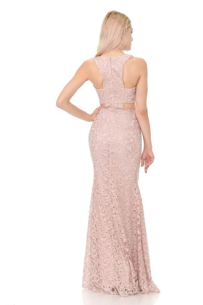 Lenovia - 5170 Lace Plunging V-Neck Evening Dress 18 Lenovia - 5170 Lace Plunging V-Neck Evening Dress