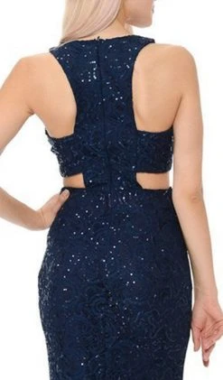 Lenovia - 5170 Lace Plunging V-Neck Evening Dress 30 Lenovia - 5170 Lace Plunging V-Neck Evening Dress