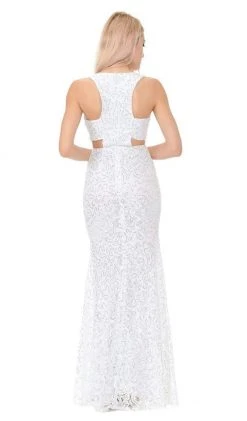 Lenovia - 5170 Lace Plunging V-Neck Evening Dress 32 Lenovia - 5170 Lace Plunging V-Neck Evening Dress