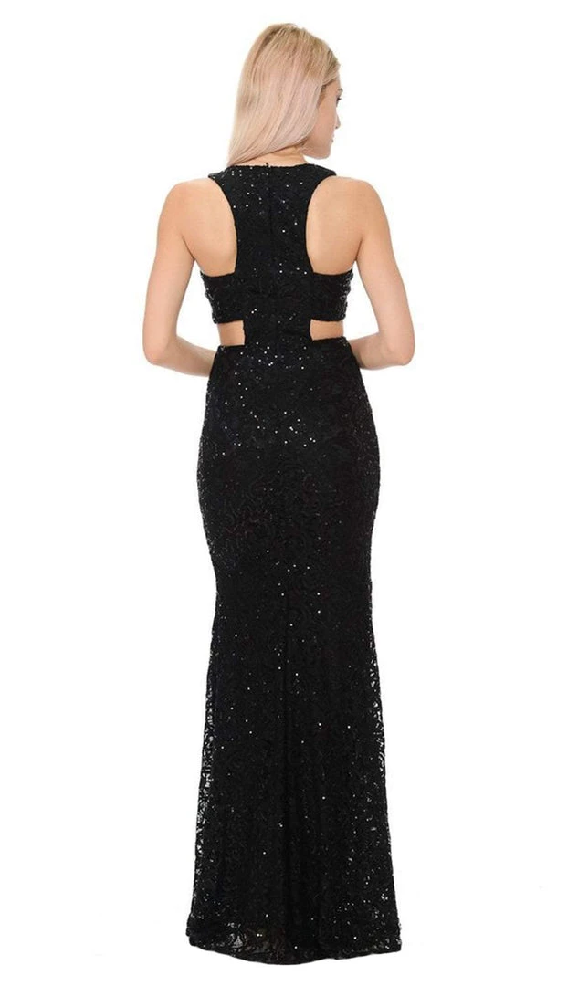 Lenovia - 5170 Lace Plunging V-Neck Evening Dress 14 Lenovia - 5170 Lace Plunging V-Neck Evening Dress