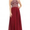 Lenovia - 8122 Crystal Beaded Halter Chiffon A-line Dress Formal Gowns