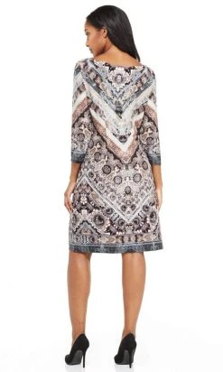 Cocktail Dresses London Times - T3085M Chevron Print Sheath Dress 11 Cocktail Dresses London Times - T3085M Chevron Print Sheath Dress
