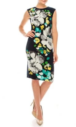 London Times - T3252P Floral Jewel Cocktail Dress Cocktail Dresses