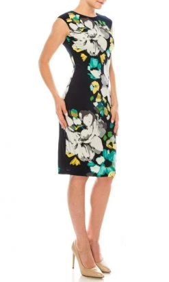 London Times - T3252P Floral Jewel Cocktail Dress Cocktail Dresses 8 London Times - T3252P Floral Jewel Cocktail Dress Cocktail Dresses