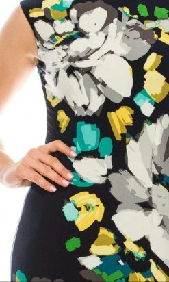 London Times - T3252P Floral Jewel Cocktail Dress Cocktail Dresses 9 London Times - T3252P Floral Jewel Cocktail Dress Cocktail Dresses