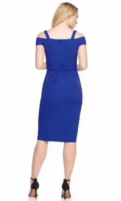 Plus Size Dresses London Times - T3354M Off Shoulder Knee Length Dress