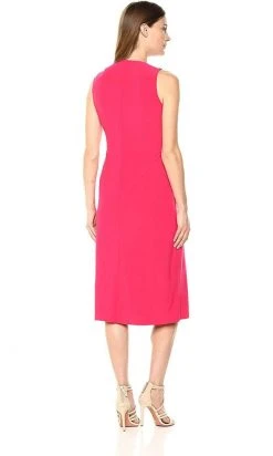 Cocktail Dresses London Times - T3410M V Neck Knotted Shoulder Flutter Hem Dress