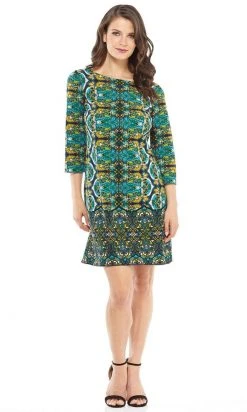 London Times - T3427M Paisley Print Quarter Sleeve Shift Dress Cocktail Dresses 11 London Times - T3427M Paisley Print Quarter Sleeve Shift Dress Cocktail Dresses
