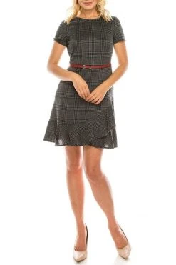 London Times - T3562M Chequered Jewel A-Line Cocktail Dress 16 London Times - T3562M Chequered Jewel A-Line Cocktail Dress
