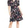 London Times - T3783M Floral Short Sleeve Fit And Flare Jacquard Dress 1 London Times - T3783M Floral Short Sleeve Fit And Flare Jacquard Dress