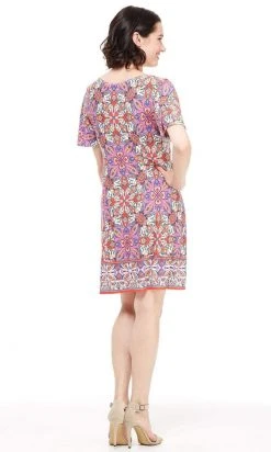 Cocktail Dresses London Times - T3969M Short Flutter Sleeve Knee Length Dress