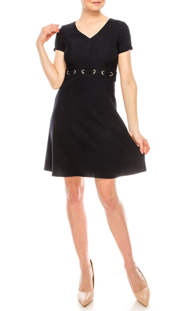 London Times - T4014M Short Sleeve V Neck Casual Dress Plus Size Dresses 3 London Times - T4014M Short Sleeve V Neck Casual Dress Plus Size Dresses