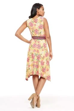 London Times - T4184M Floral Print V-Neck A-Line Dress Cocktail Dresses 16 London Times - T4184M Floral Print V-Neck A-Line Dress Cocktail Dresses