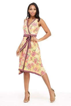 London Times - T4184M Floral Print V-Neck A-Line Dress Cocktail Dresses 17 London Times - T4184M Floral Print V-Neck A-Line Dress Cocktail Dresses