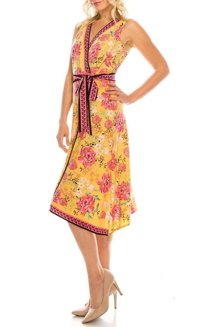London Times - T4184M Floral Print V-Neck A-Line Dress Cocktail Dresses 10 London Times - T4184M Floral Print V-Neck A-Line Dress Cocktail Dresses