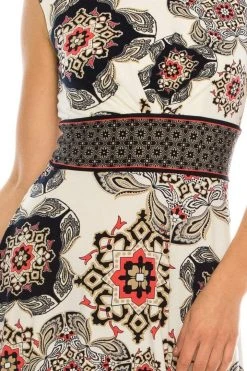 London Times - T4439M Printed Jewel A-Line Cocktail Dress