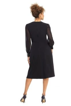 Mother Of The Bride London Times - T4547M V-Neck Long Sleeves A-Line Dress