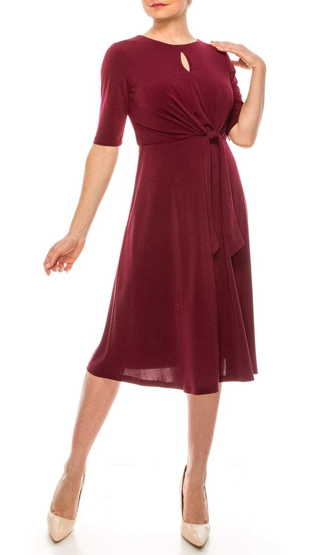 London Times - T4667M Elbow Length Flowy Midi Dress 3 London Times - T4667M Elbow Length Flowy Midi Dress