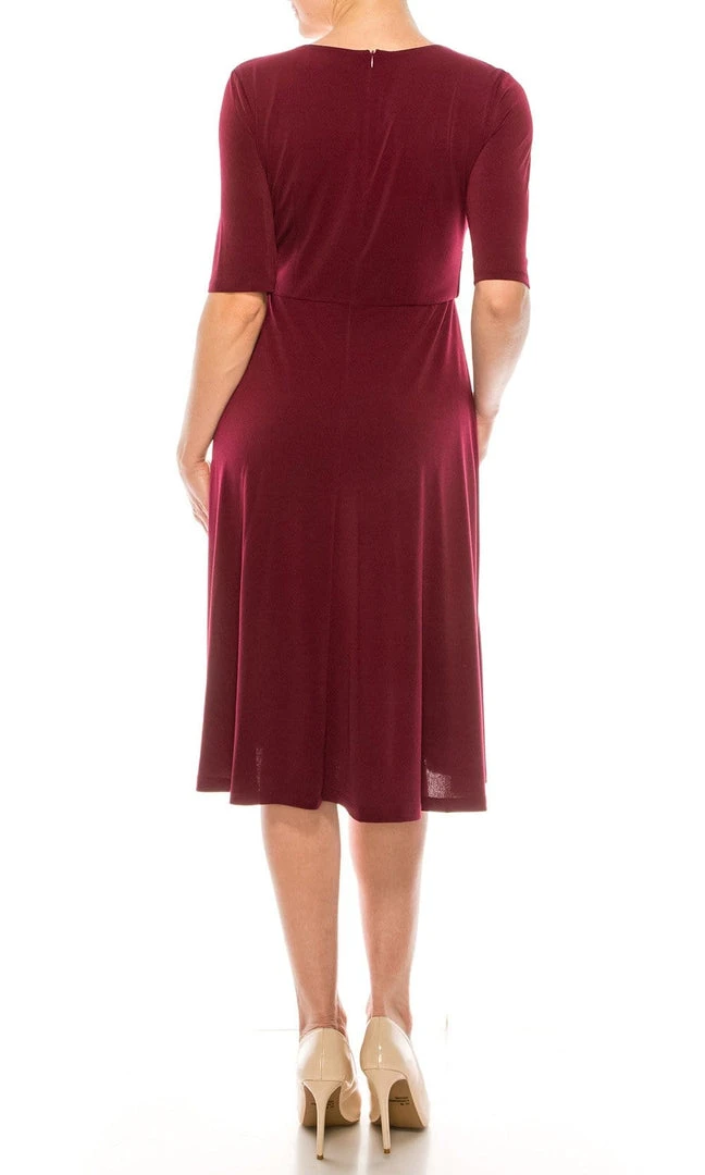 London Times - T4667M Elbow Length Flowy Midi Dress 4 London Times - T4667M Elbow Length Flowy Midi Dress